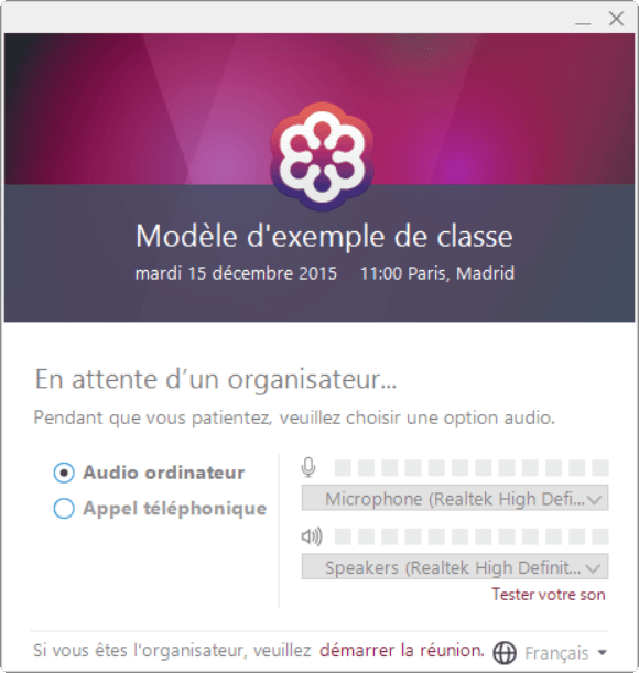 Attente salle de classe virtuelle